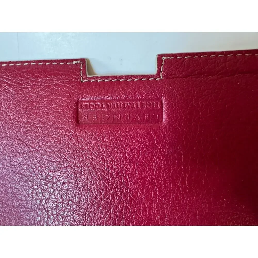 Levenger Fine Leather Red Case 8.5x10 Tablet Notepad Slipcover Sleeve Pouch